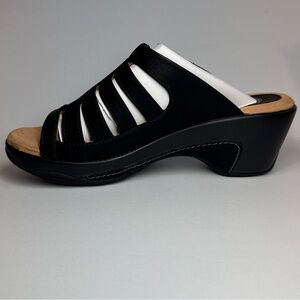 White Mountain Women's Valencia Slip-on Clog Sandal Black/Burn/Smooth 9M US NWB